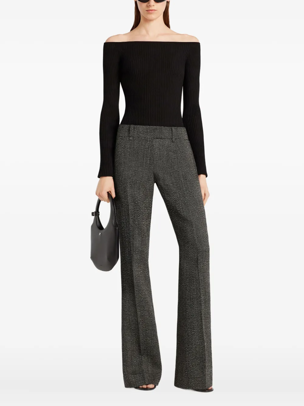 Courrèges Off-shoulder top Zwart