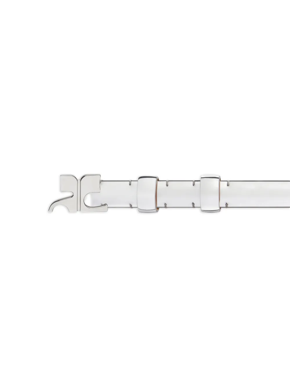Courrèges Mirror omkeerbare leren riem Wit