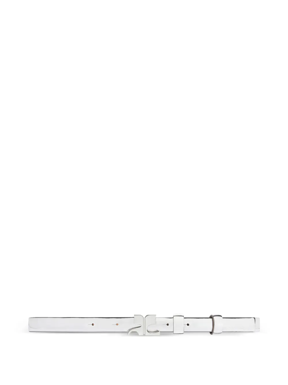 Courrèges Mirror omkeerbare leren riem Wit