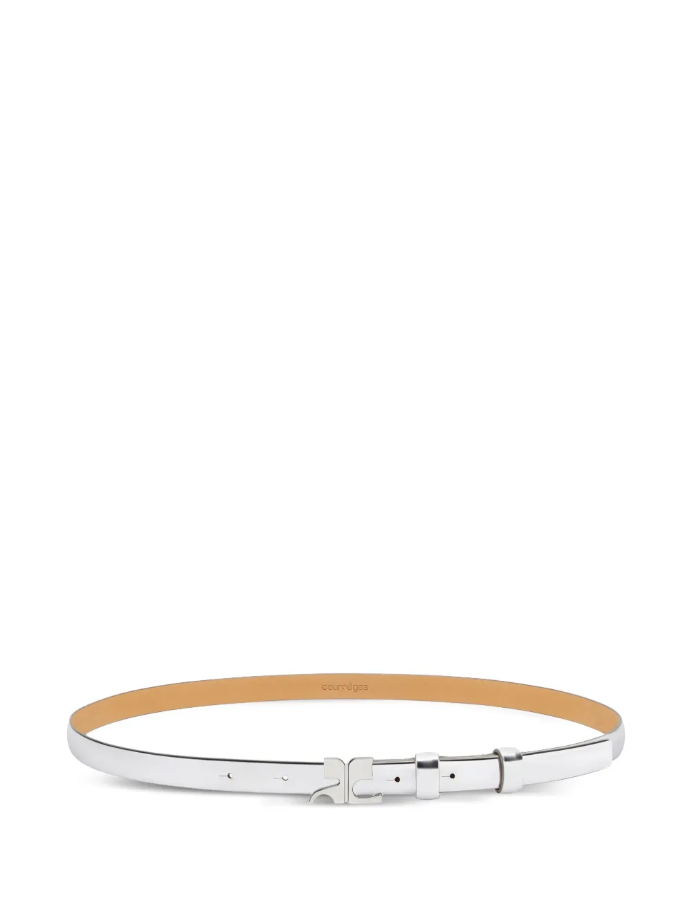 Courrèges Mirror omkeerbare leren riem Wit
