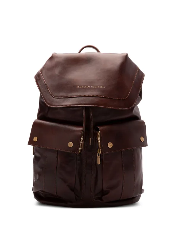 Brunello Cucinelli レザーバックパック | ブラウン | FARFETCH JP