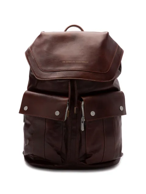Brunello Cucinelli leather leisure backpack