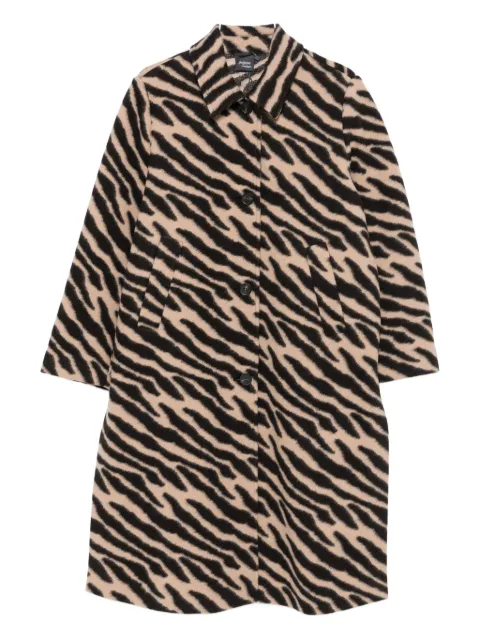 Marina Rinaldi zebra-print button coat