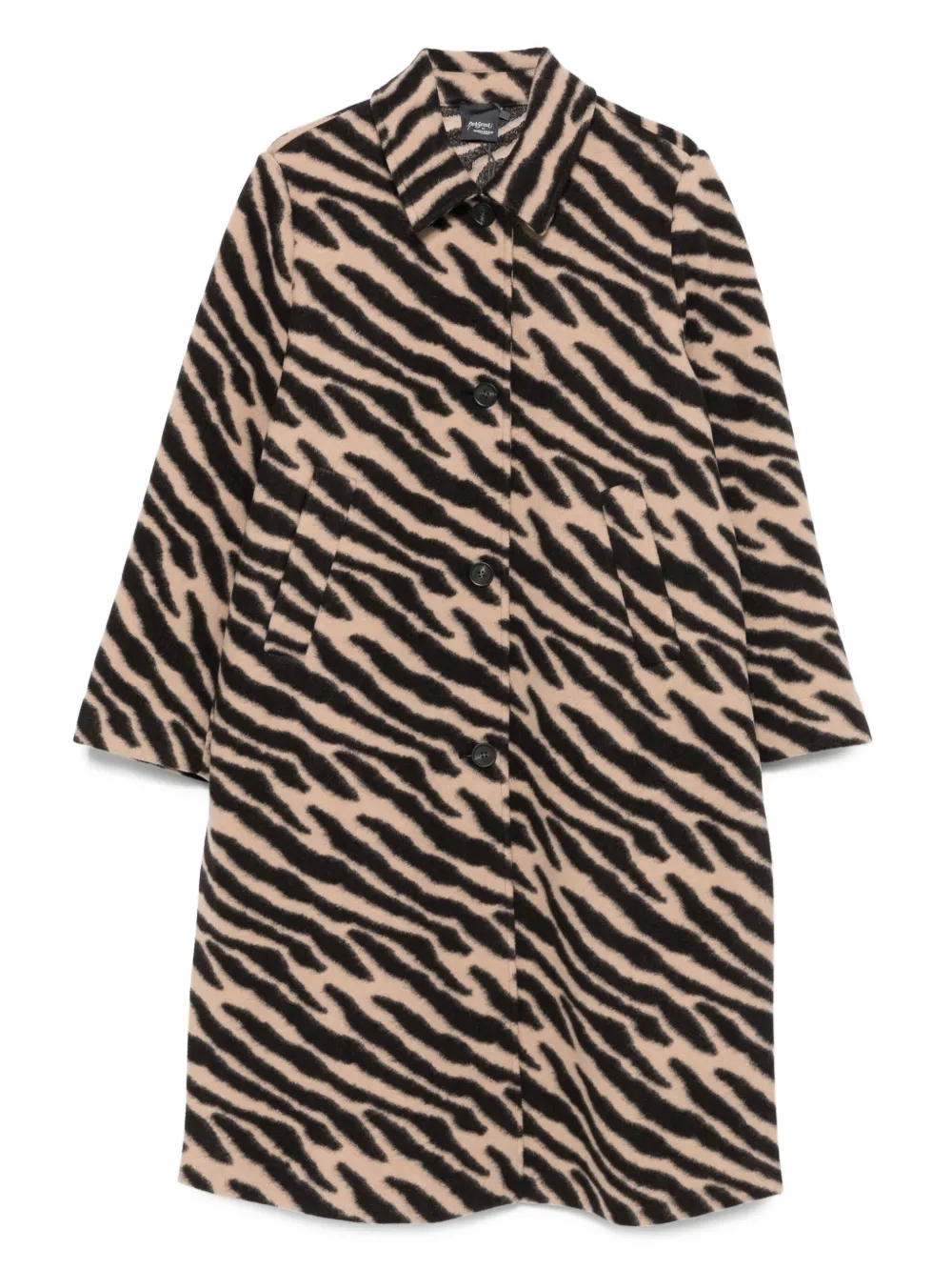 zebra-print button coat