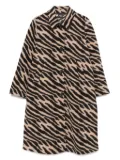 Marina Rinaldi zebra-print button coat - Brown