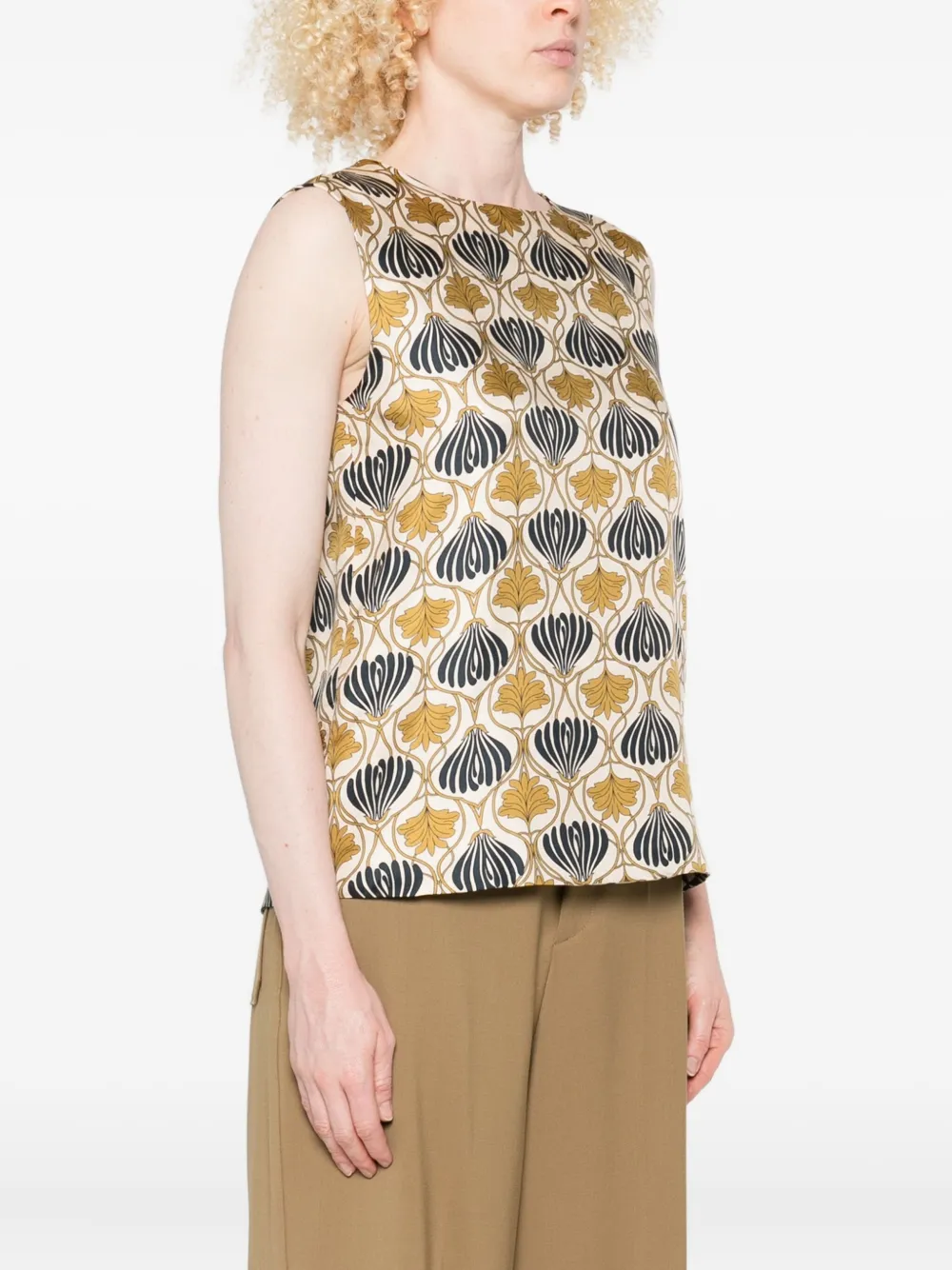 Max Mara Omkeerbare top met print Beige