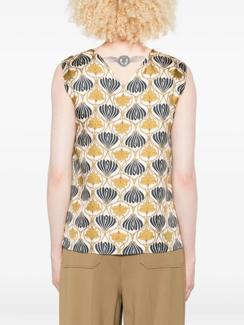 Max Mara Omkeerbare top met print Beige