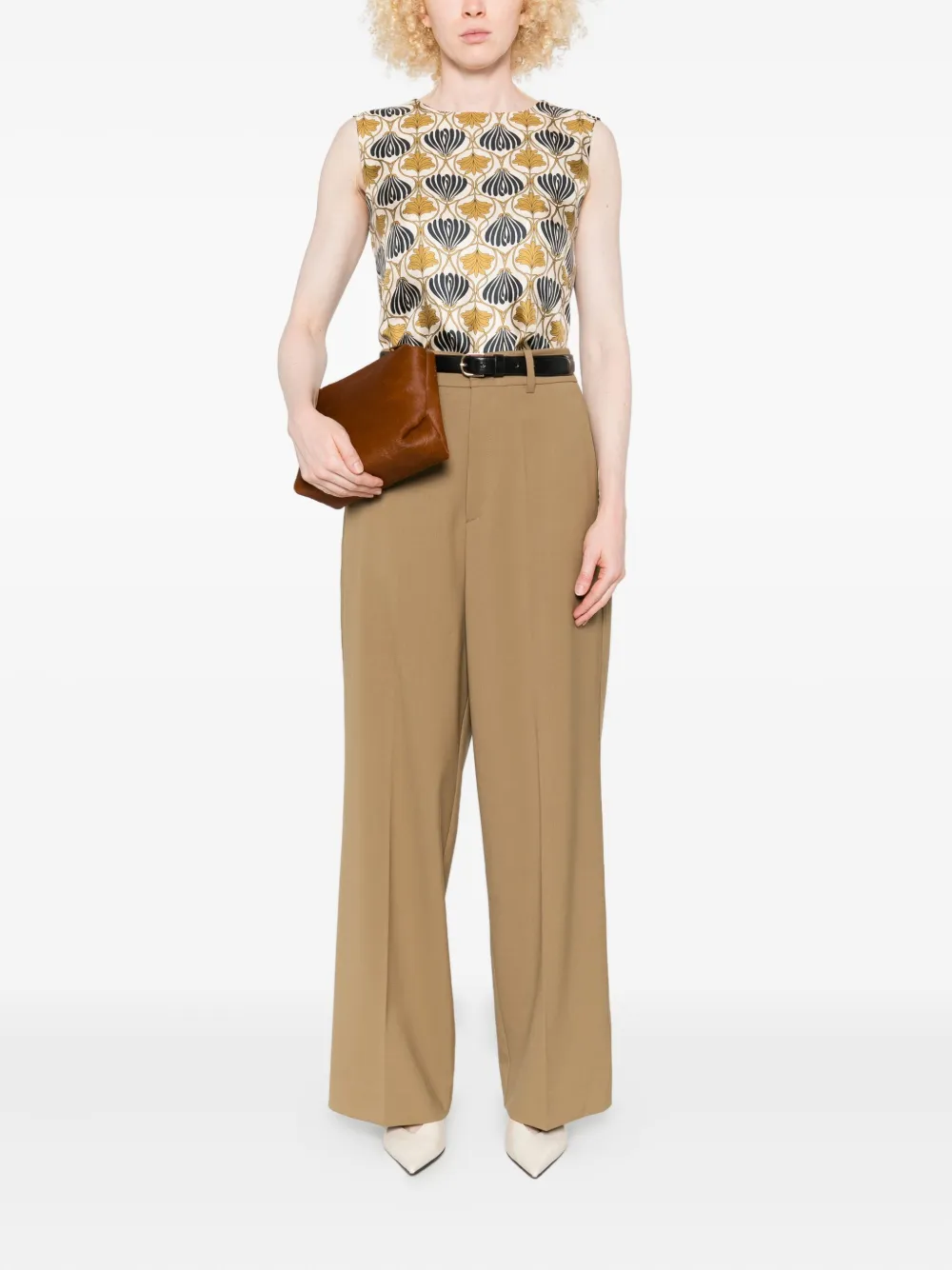 Max Mara Omkeerbare top met print Beige