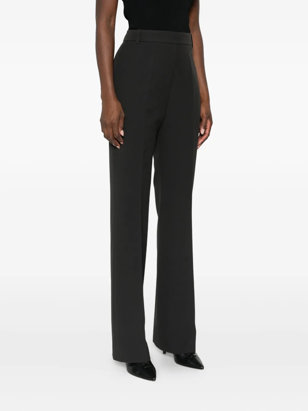 Pinko Pressed-crease Trousers In Black