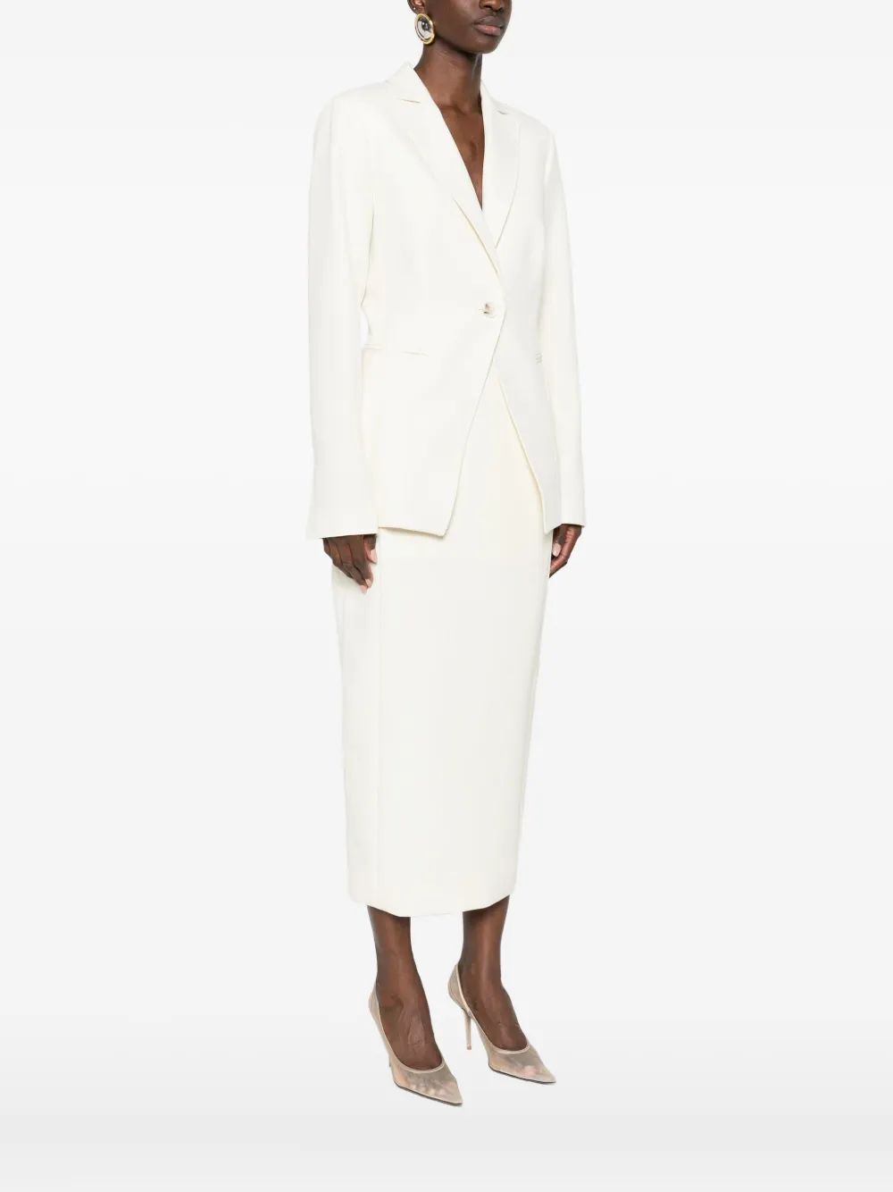 Pinko Single-breasted Blazer In White