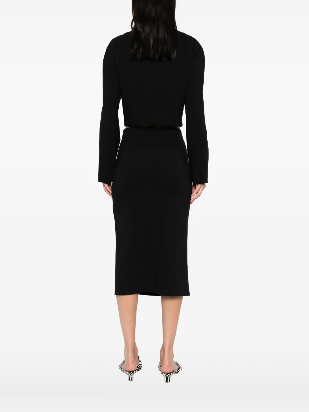 Pinko Cropped Jacket In Black
