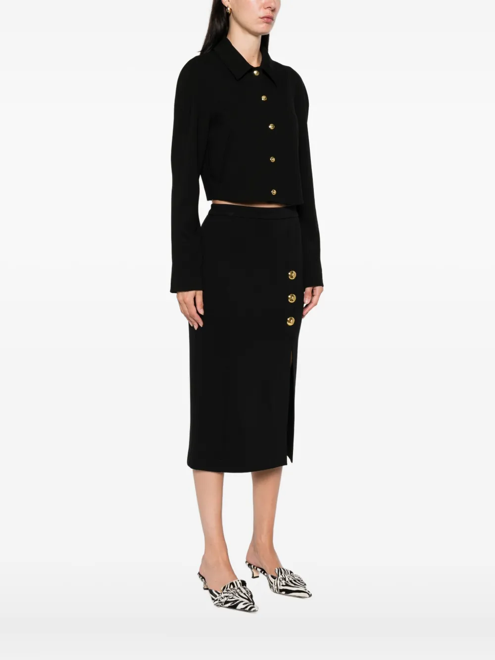 Pinko Cropped Jacket In Black