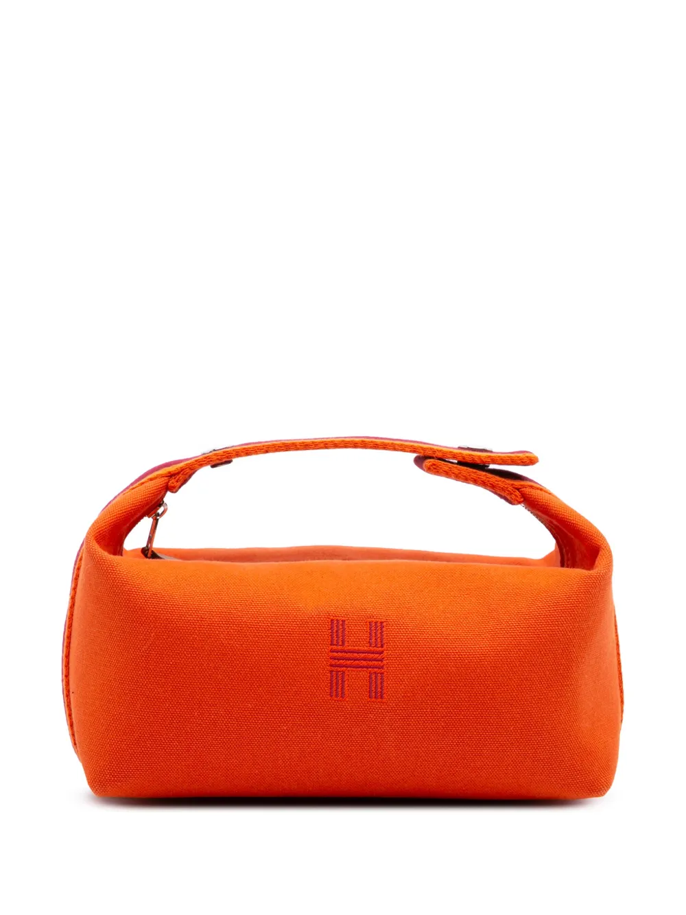 Hermès Pre-Owned 2020-2025 Small Toile Bride A Brac vanity bag - オレンジ Hermès Pre-Owned 2020-2025 Small Toile Bride A Brac vanity bag - オレンジ