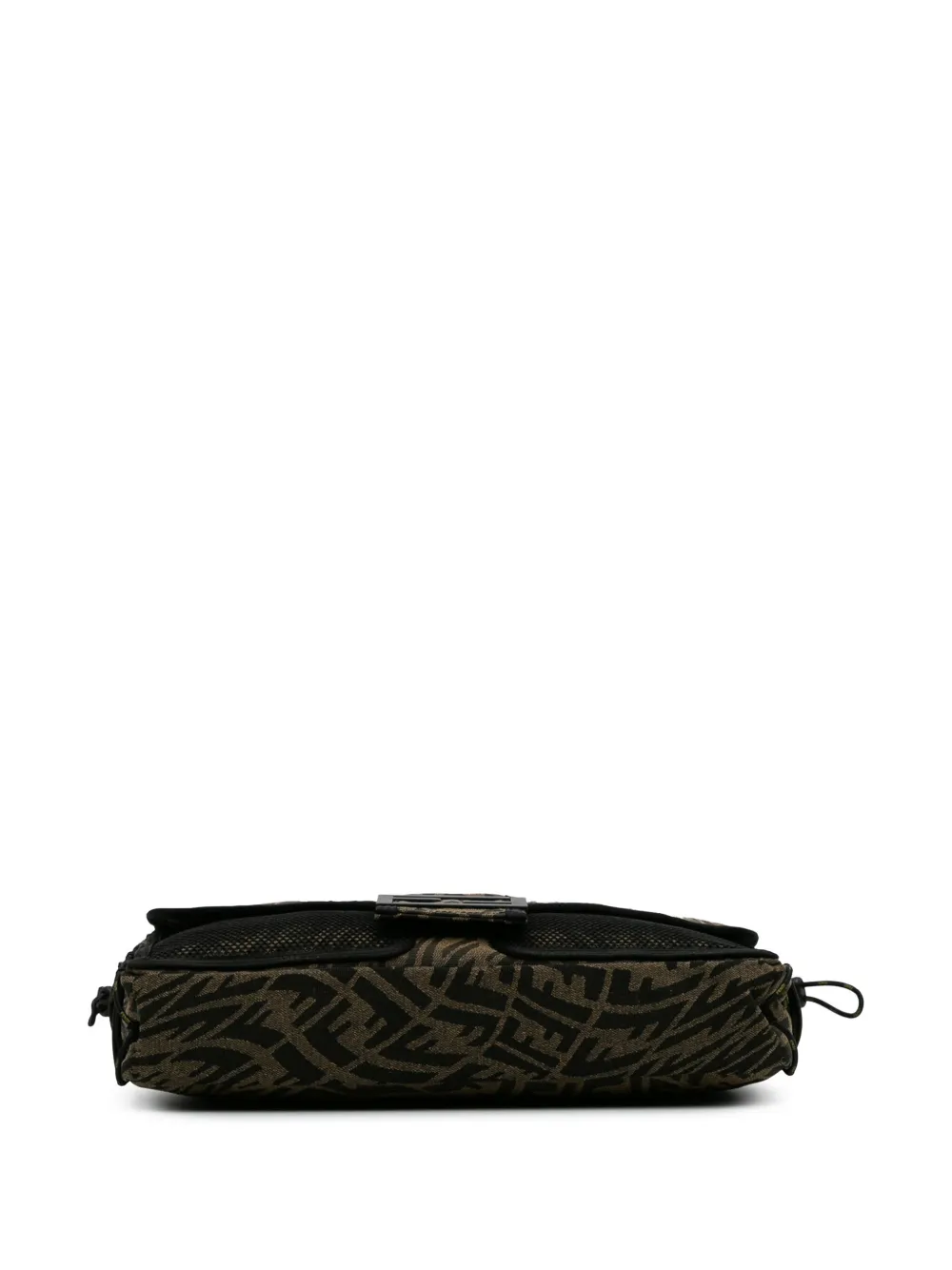 Pre-owned Fendi 2021 Large Zucca Vertigo Mesh Baguette Satchel
