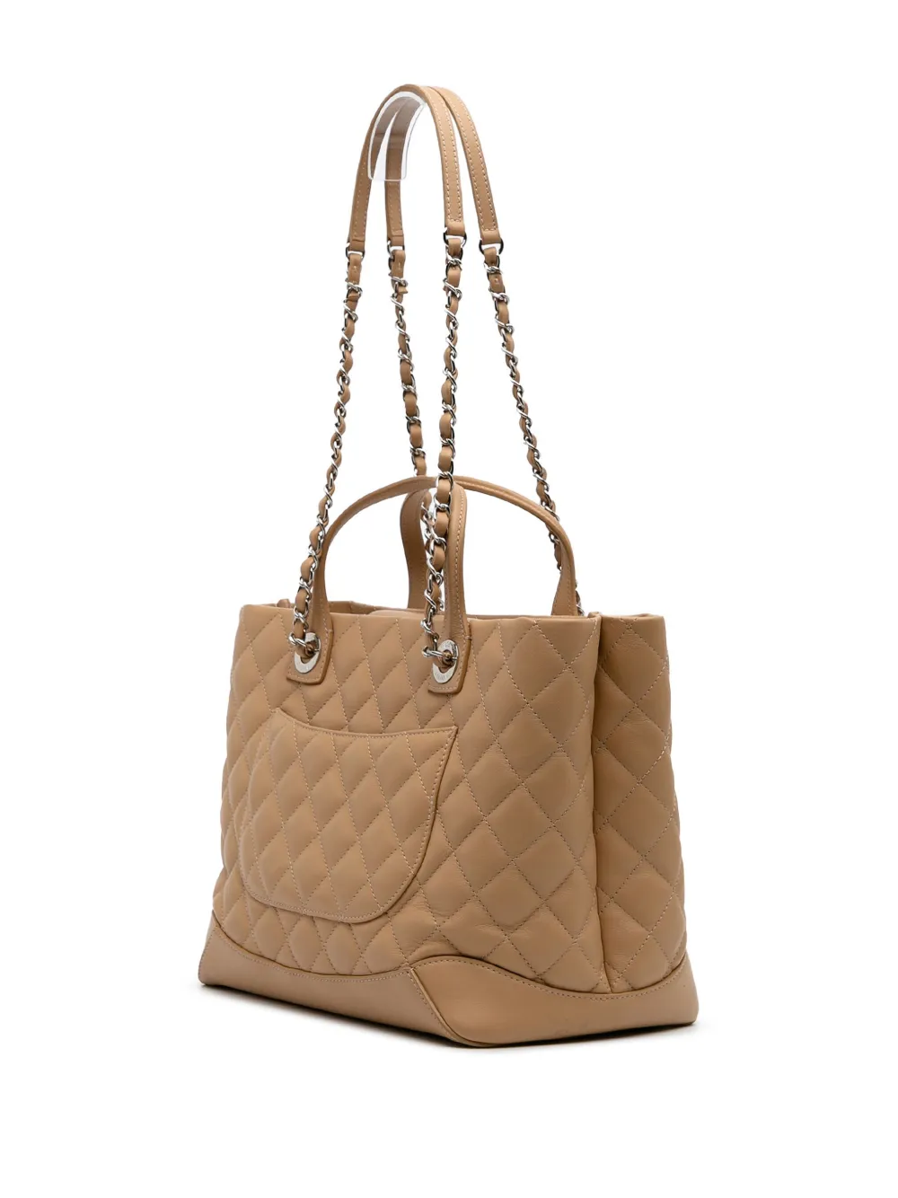 Pre-owned Chanel 2018 Small Quilted Calfskin Easy Shopping Tote Satchel