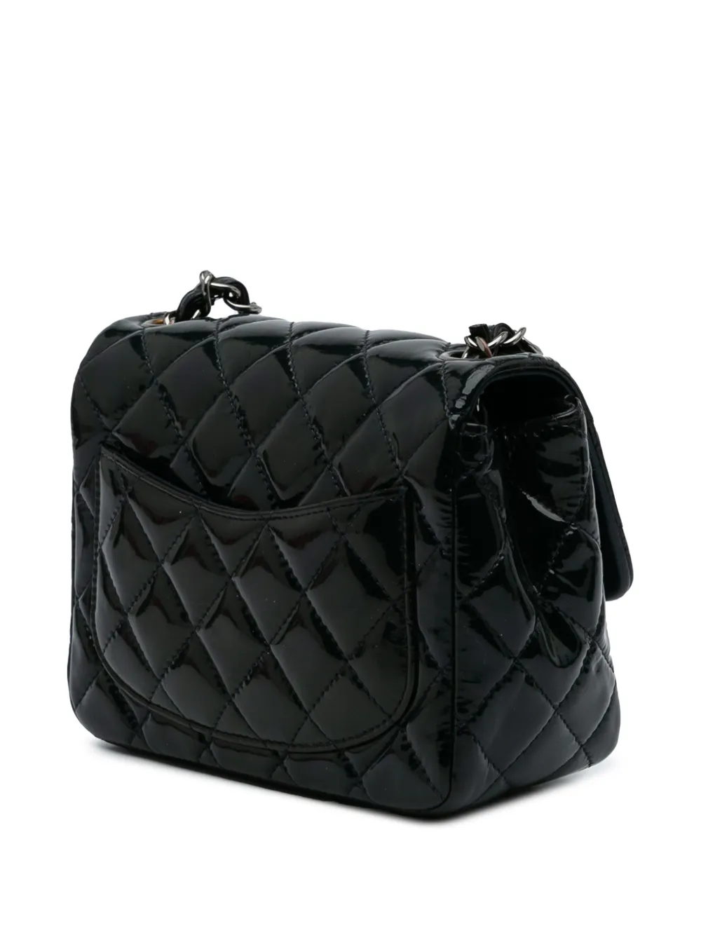 Pre-owned Chanel 2014 Mini Square Classic Patent Single Flap Crossbody Bag