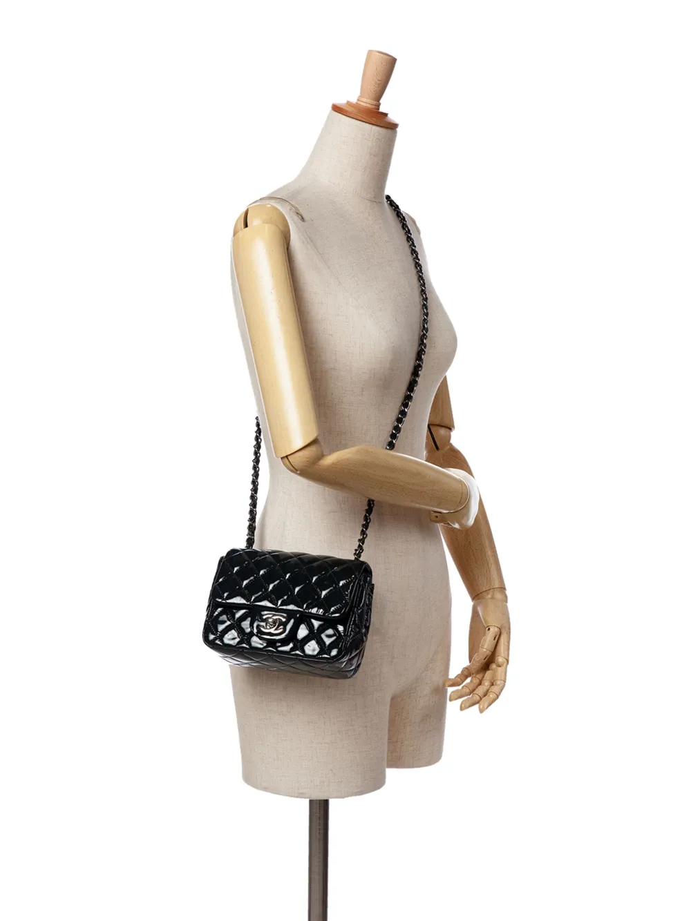 CHANEL Pre-Owned 2014 Mini Square Classic Patent Single Flap crossbody bag | Pre-Owned | Image 2