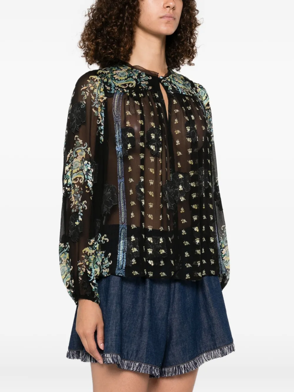 Ulla Johnson embroidered blouse Zwart