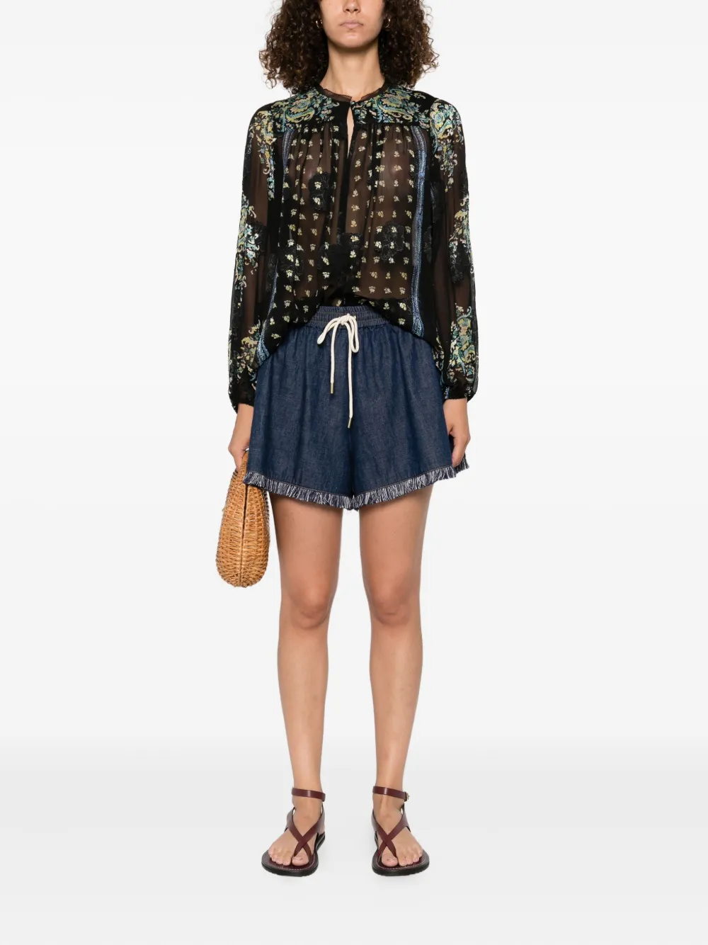 Ulla Johnson embroidered blouse Zwart