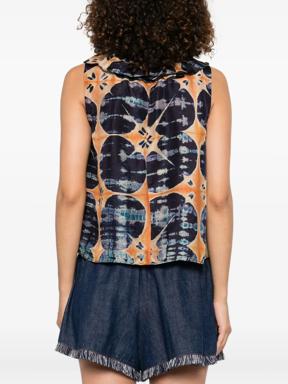 Ulla Johnson floral-print silk blouse Blauw