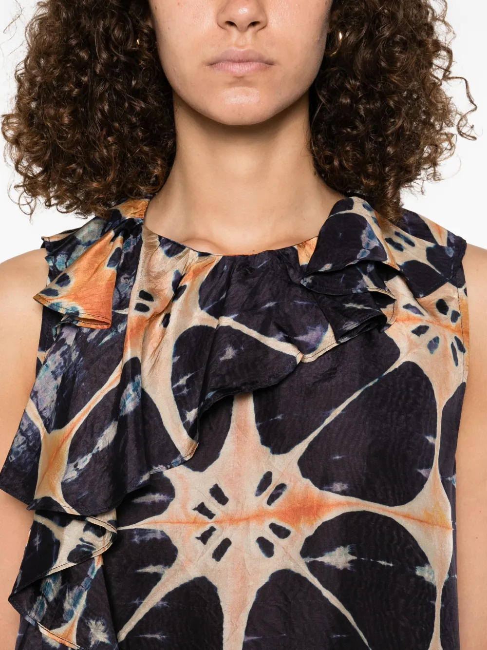 Ulla Johnson floral-print silk blouse Blauw