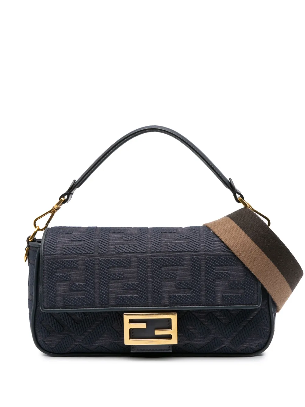 Fendi Pre-Owned 2010-2024 Zucca Embroidered Canvas Baguette satchel | Blue | Image 1