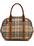 Burberry Pre-Owned 2000-2017 Small Haymarket Check Coated Canvas Orchard Bowling Bag satchel - Brown