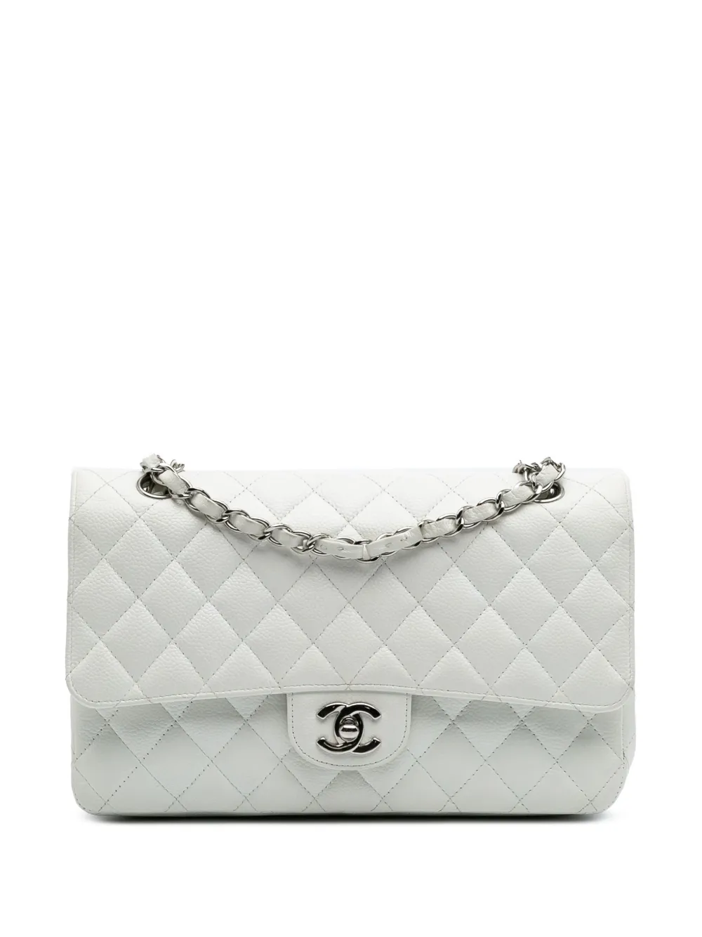CHANEL Pre-Owned 2008-2009 Medium Classic Caviar Double Flap shoulder bag | White | Image 1