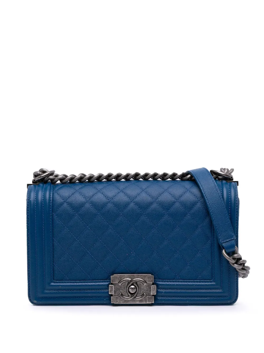 CHANEL Pre-Owned 2016-2017 Old Medium Quilted Caviar Boy Flap CHANEL Pre-Owned 2016-2017 Old Medium Quilted Caviar Boy Flap