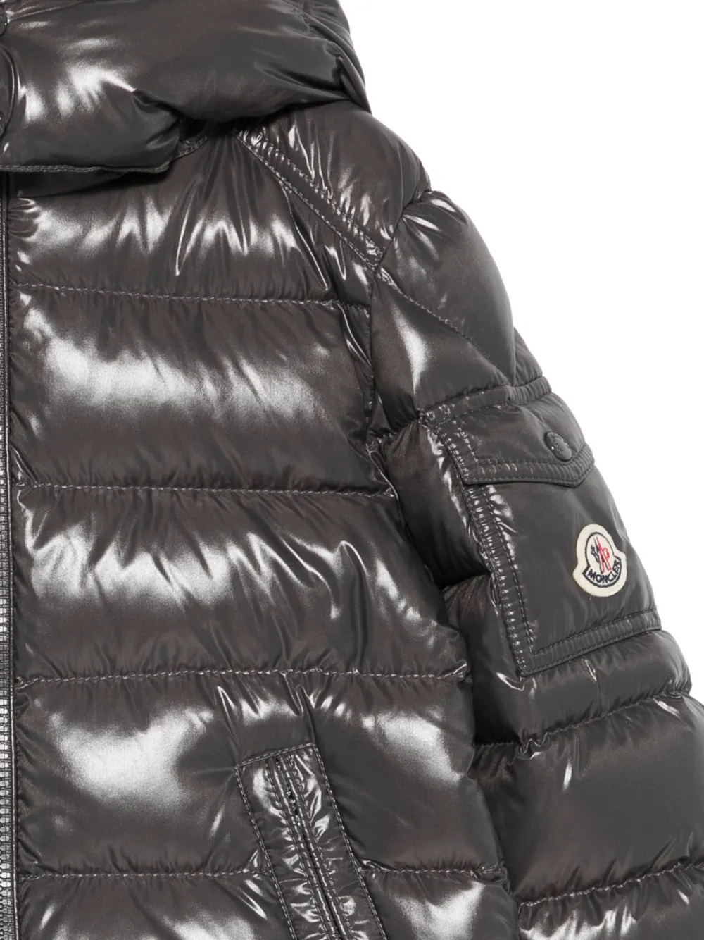 Moncler Enfant Maya donsjack met capuchon Grijs