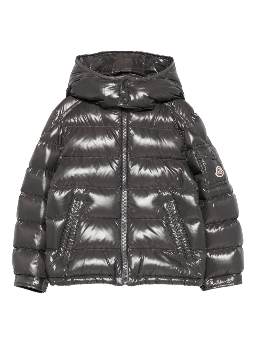 Moncler Enfant Maya donsjack met capuchon Grijs