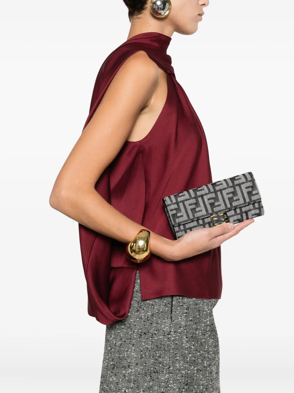 Fendi Baguette Continental Cross Body Bag In Blue