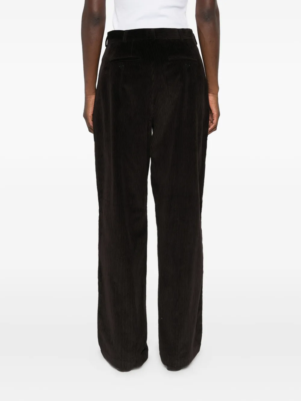 The Frankie Shop Ribfluwelen straight broek Bruin