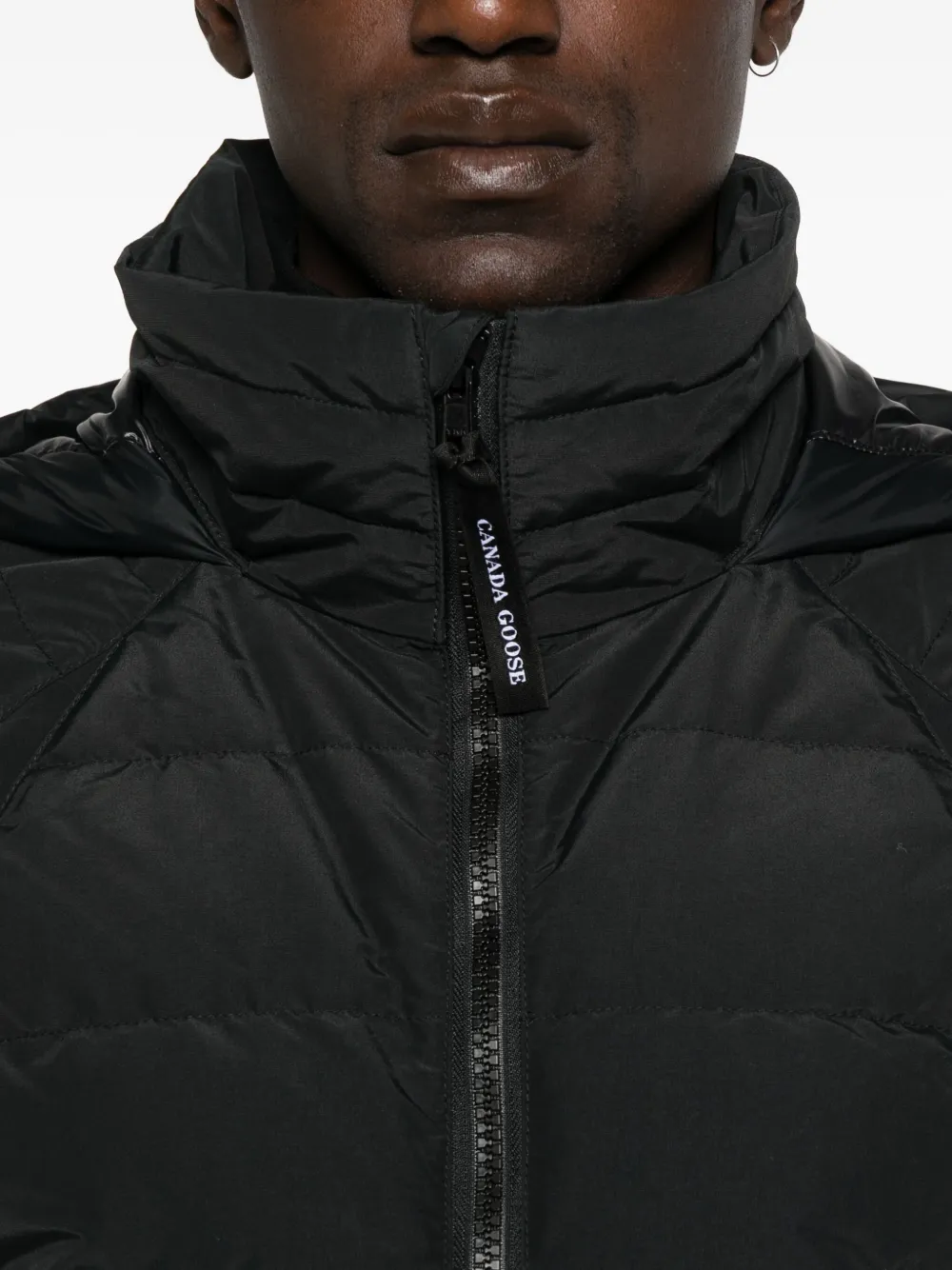 Canada Goose Gewatteerd jack met logopatch Zwart