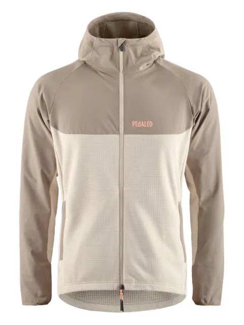 Pedaled hooded panelled jacket