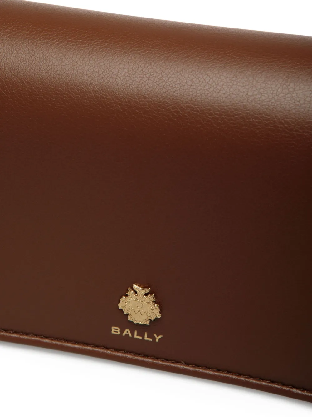 Bally Leren crossbodytas met wapenschild Bruin