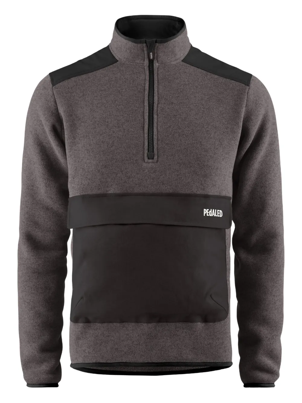 Pedaled half-zip kangaroo-pocket sweater | Grey | Image 1