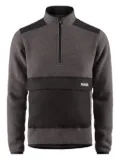 Pedaled half-zip kangaroo-pocket sweater - Grey