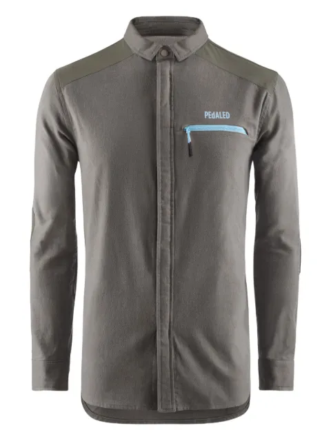 Pedaled panelled long-sleeve shirt