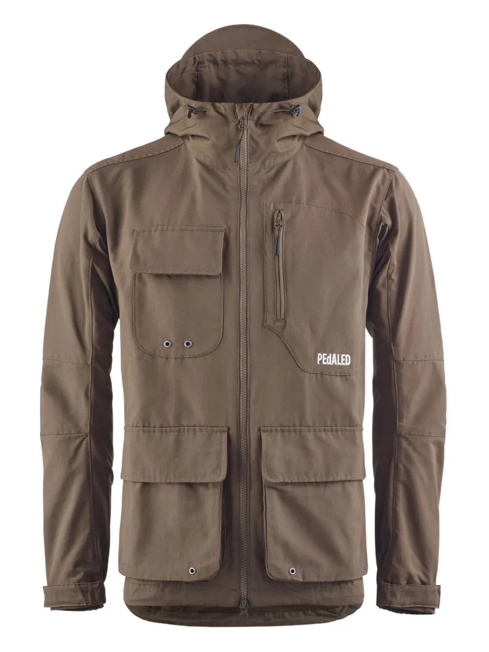 Pedaled embroidered-logo hooded jacket | Brown | Image 1