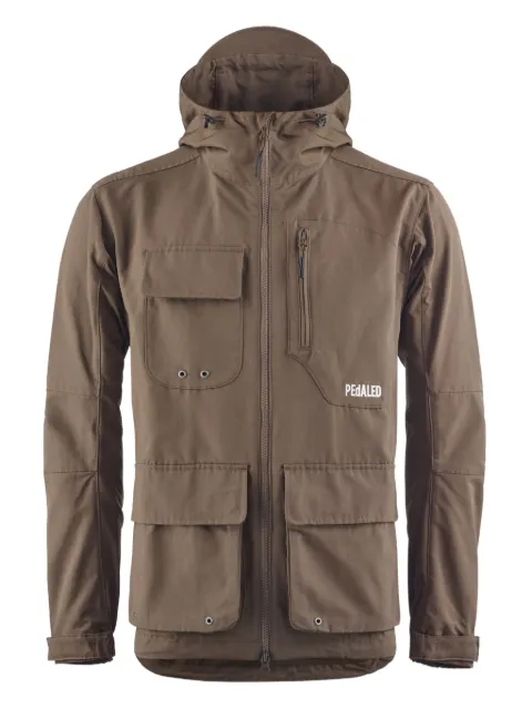 Pedaled embroidered-logo hooded jacket