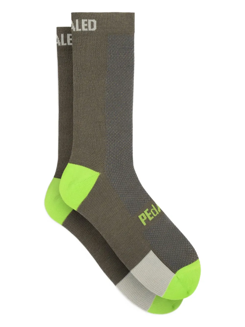 Pedaled Logo-detail Crew Socks In Gray
