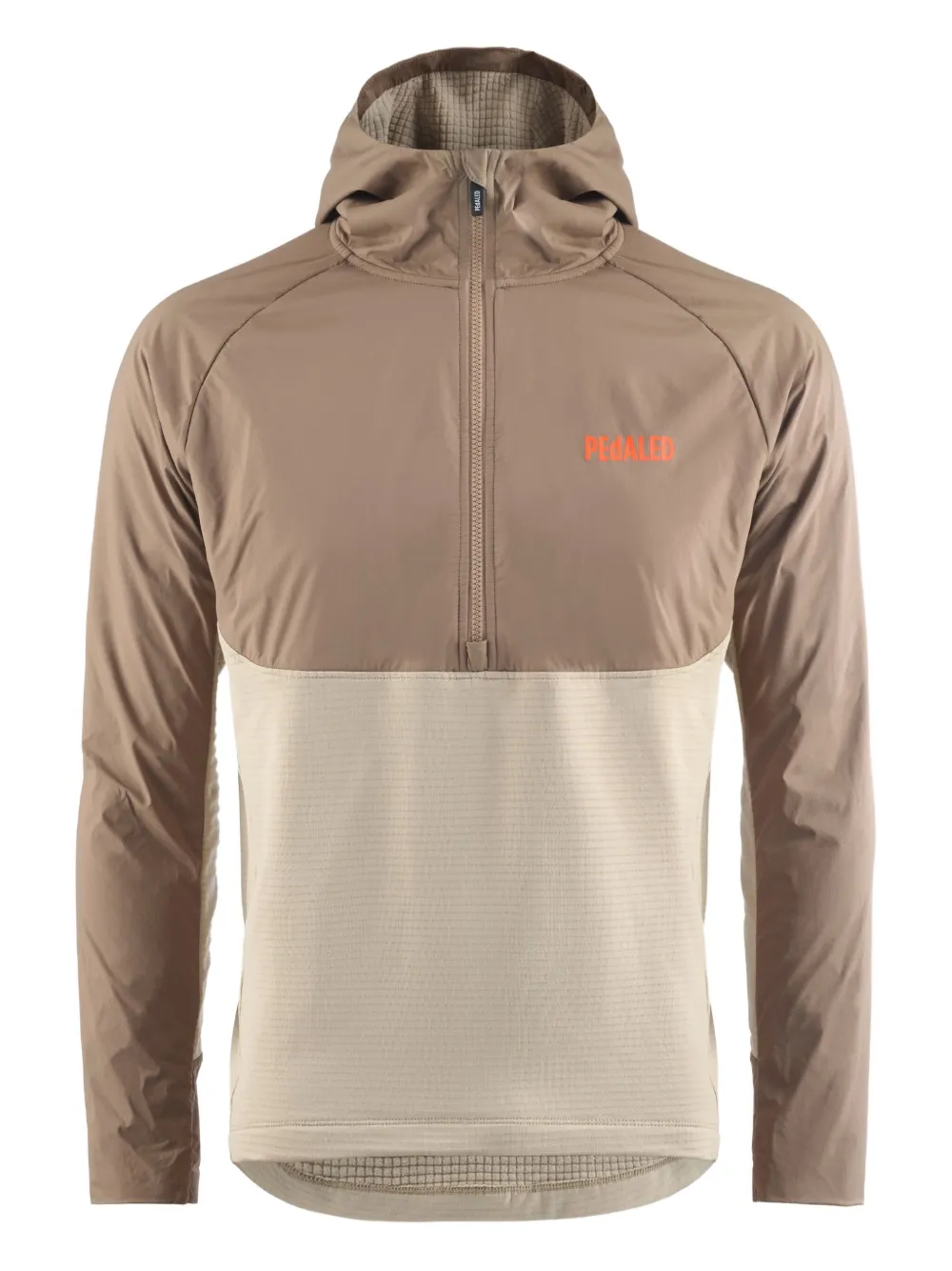 hooded half-zip sweater