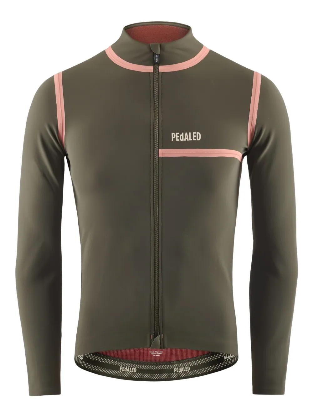 Pedaled long-sleeve panelled cycling top Groen