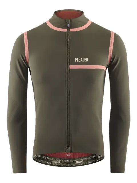 Pedaled long-sleeve panelled cycling top