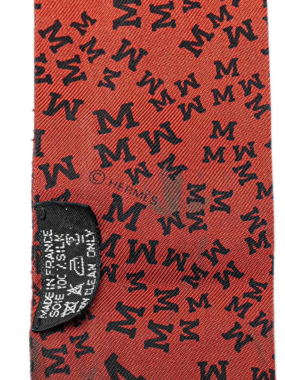 Pre-owned Hermes 20th Century Scattered Letters Silk Twilly Scarf Scarves