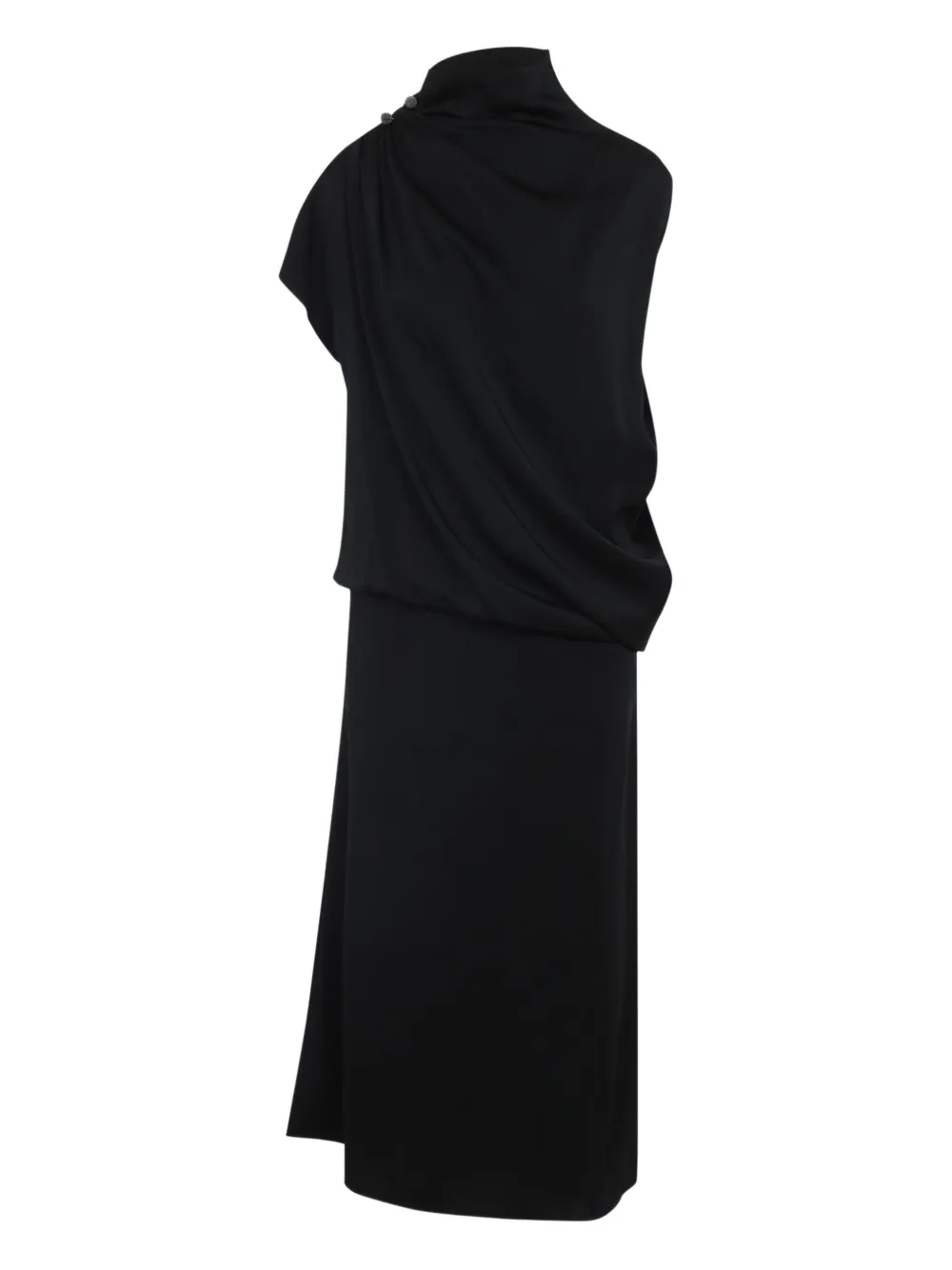 draped black dress
