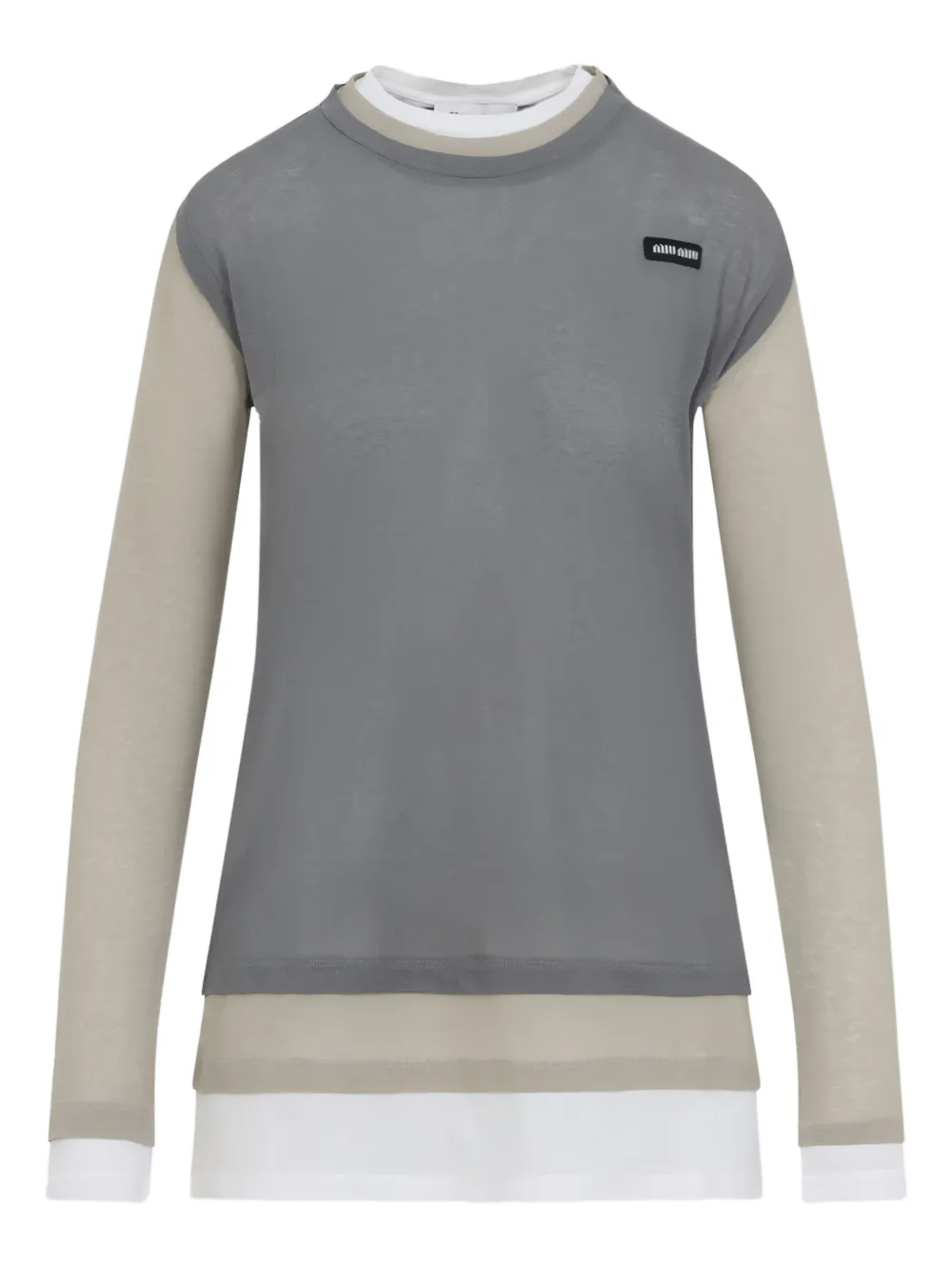 Miu Miu layered long-sleeve dress | Grey | Image 1