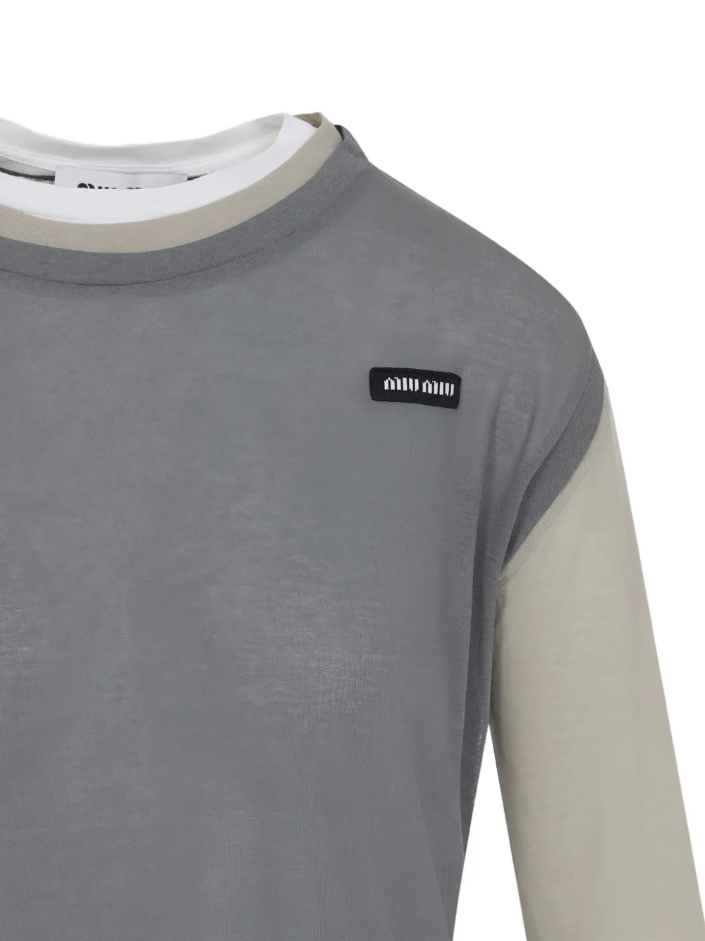 Miu T-shirt met lange mouwen Grijs