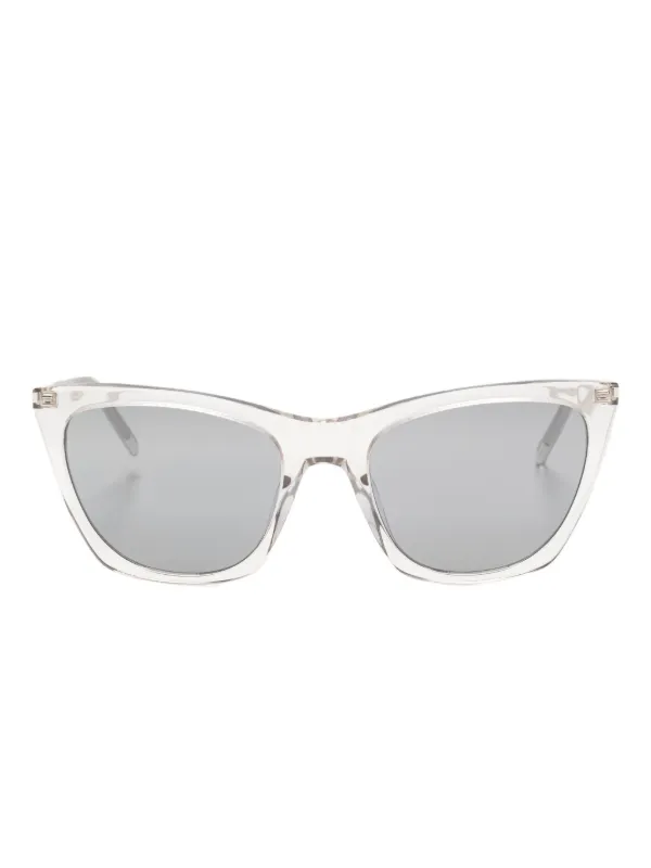Saint Laurent Eyewear Mica Thin cat-eye Sunglasses Neutrals FARFETCH IN